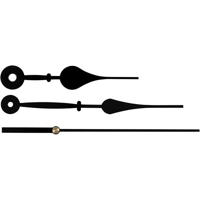 Aiguilles d'horloge, diamètre intérieur 4+6 mm, noir, 1 set