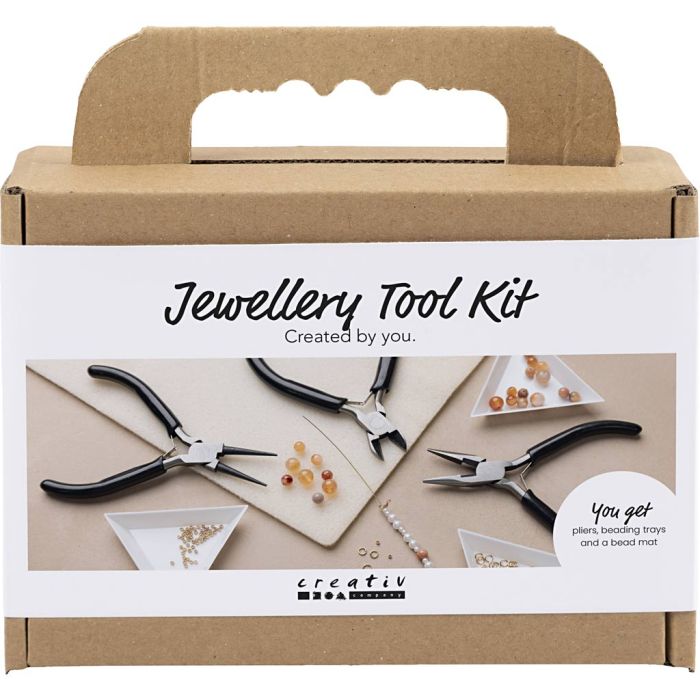 Kit d’outils pour la fabrication de bijoux, L : 10+11+12 cm, 1 set/ 1 Pq.