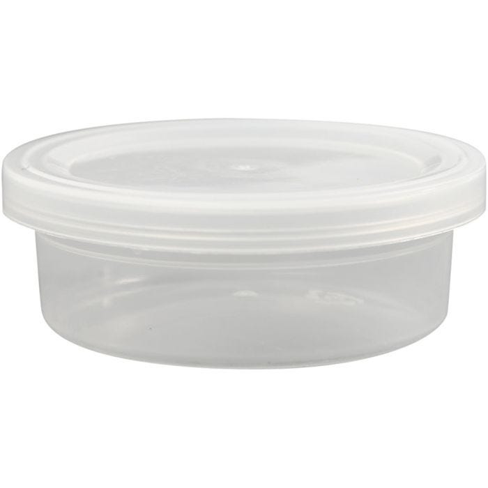 Pot en plastique avec couvercle, H : 24 mm, d 68 mm, 45 ml, 20 pièces/ 1 Pq.
