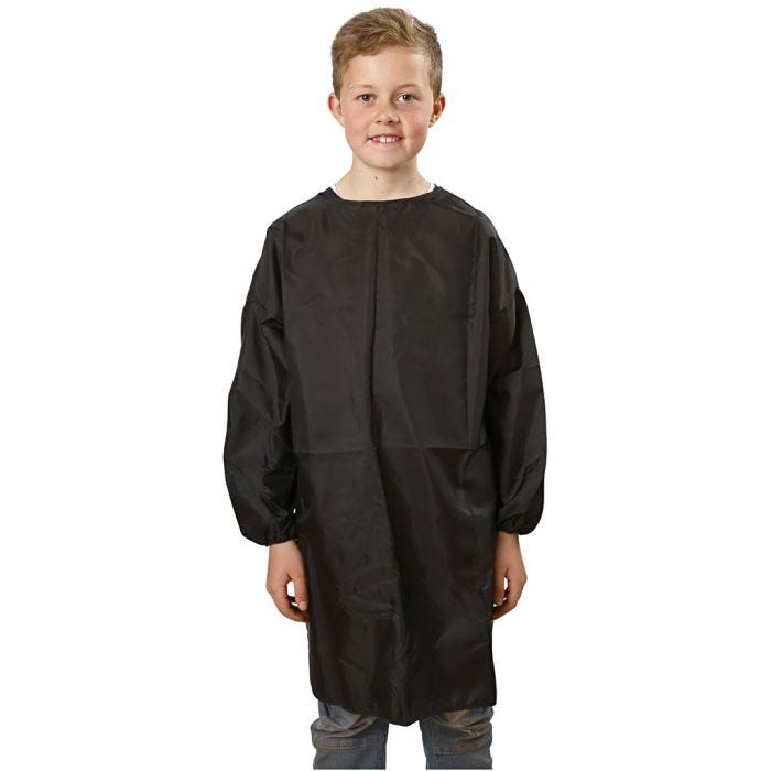 Tablier manches longues, L : 81 cm, dim. 7-12 ans, noir, 1 pièce