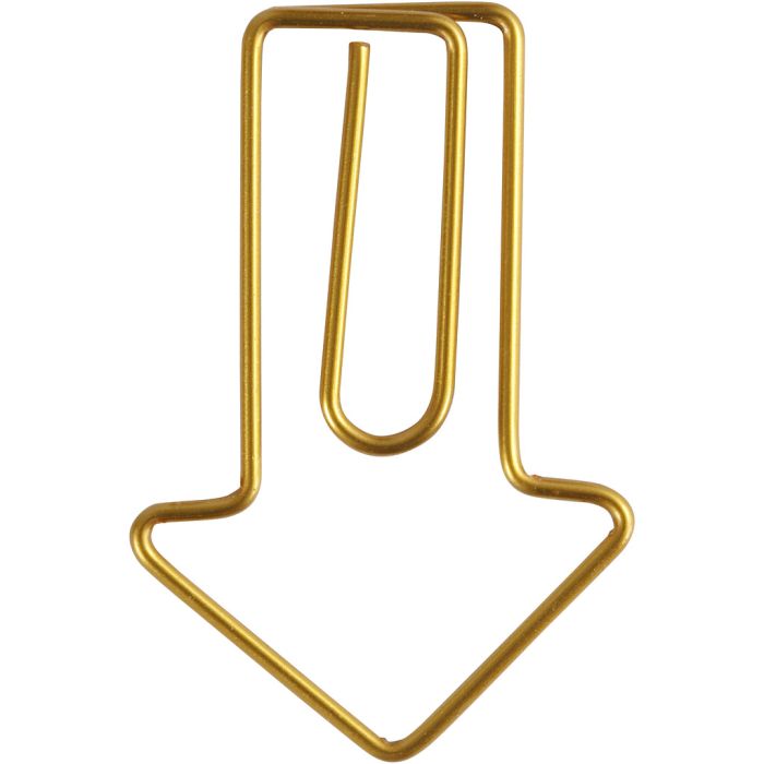 Trombones, flèche, dim. 40x25 mm, or, 6pièces/ 1 Pq.