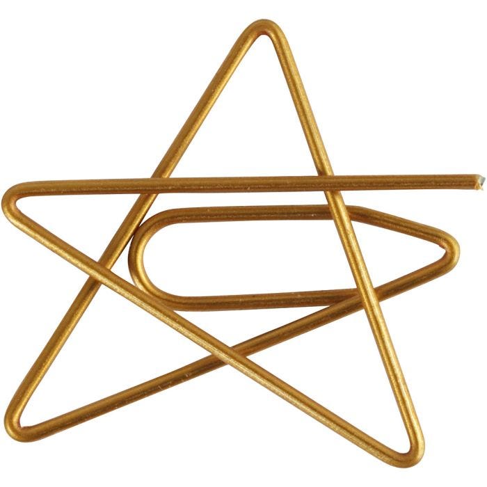 Trombones, étoile, dim. 30x30 mm, or, 6pièces/ 1 Pq.