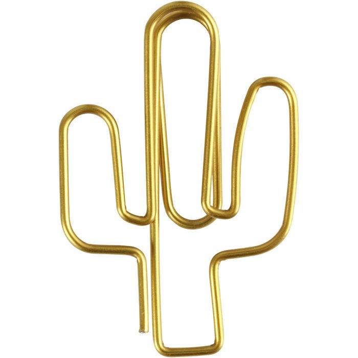 Trombones, cactus, dim. 40x30 mm, or, 6pièces/ 1 Pq.