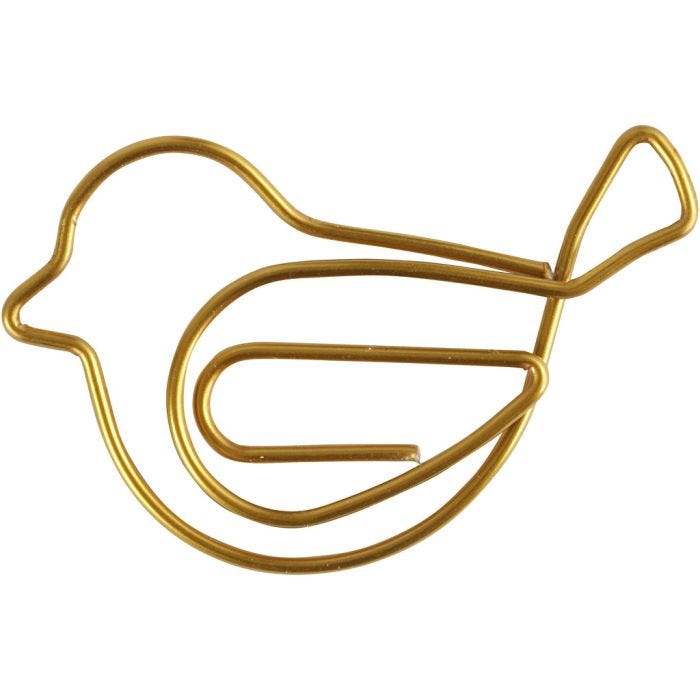 Trombones, oiseau, dim. 32x40 mm, or, 6pièces/ 1 Pq.