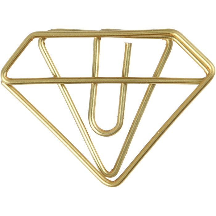 Trombones, diamant, H : 25 mm, L : 35 mm, or, 6pièces/ 1 Pq.