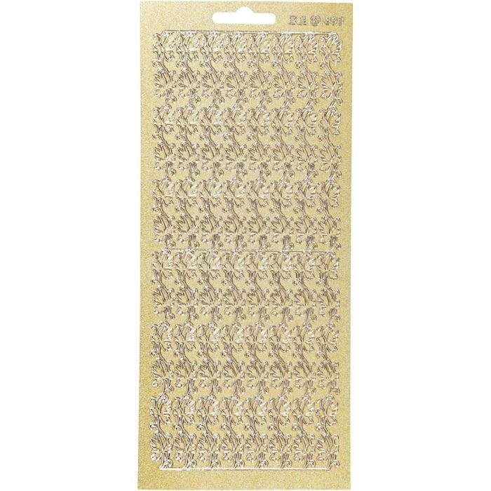 Autocollants, bordures, feuille 10x23 cm, or, 1 flles