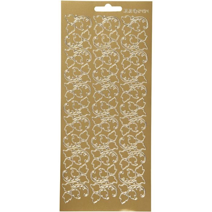 Autocollants, feuilles, feuille 10x23 cm, or, 1 flles