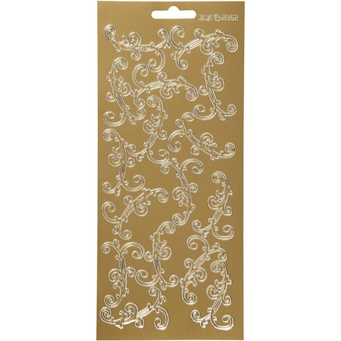 Autocollants, tourbillon, feuille 10x23 cm, or, 1 flles