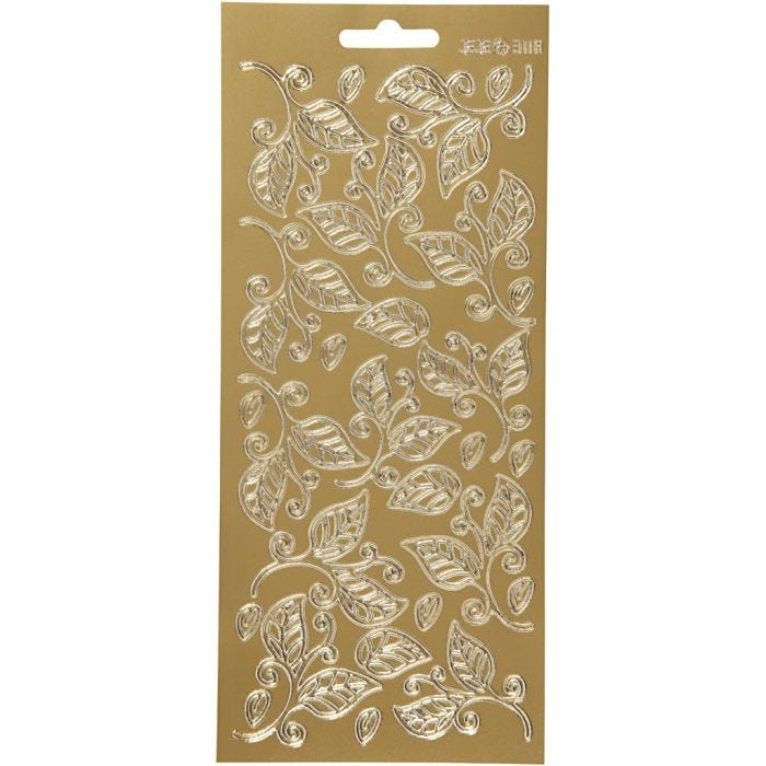Autocollants, feuilles, feuille 10x23 cm, or, 1 flles