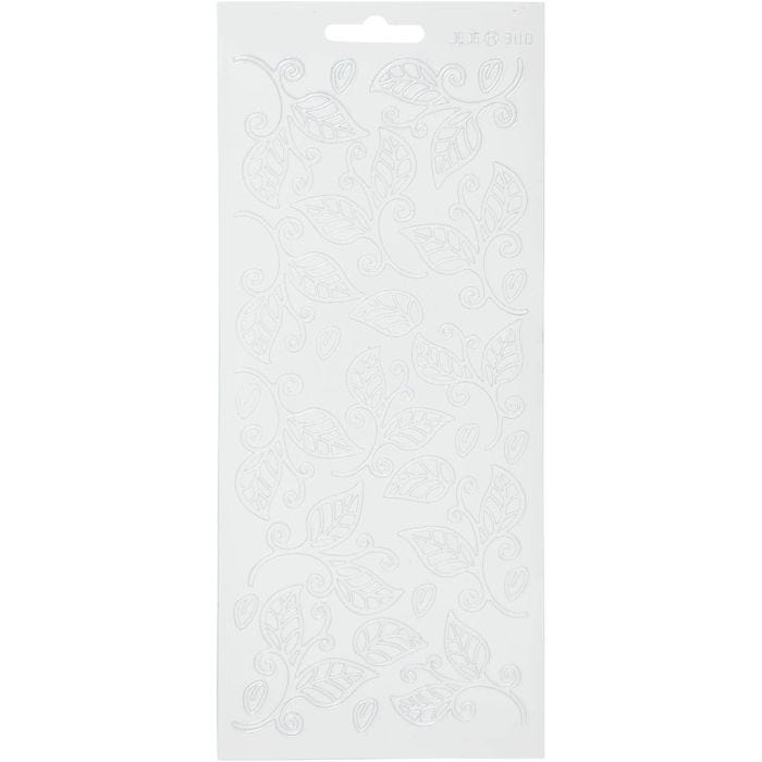 Autocollants, feuilles, feuille 10x23 cm, blanc, 1 flles