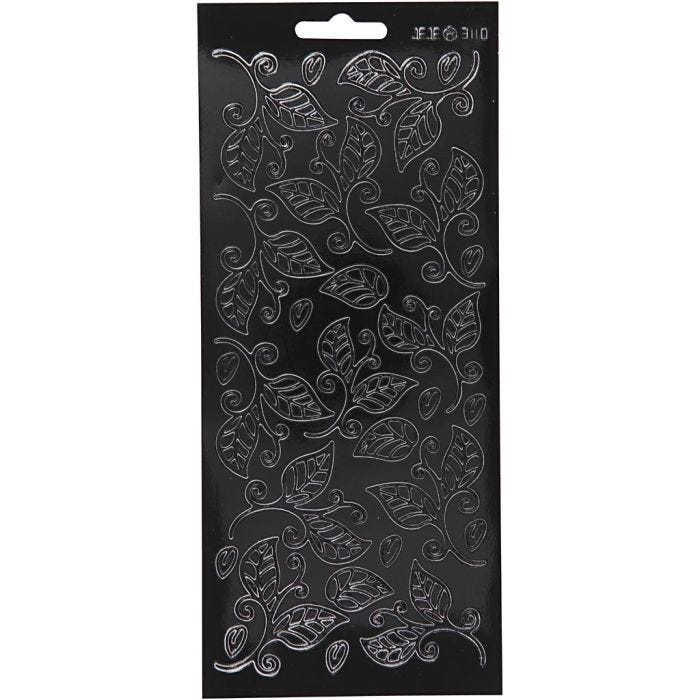 Autocollants, feuilles, feuille 10x23 cm, noir, 1 flles