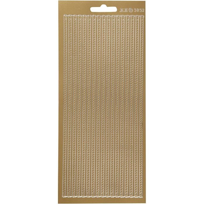 Autocollants, bordures, feuille 10x23 cm, or, 1 flles