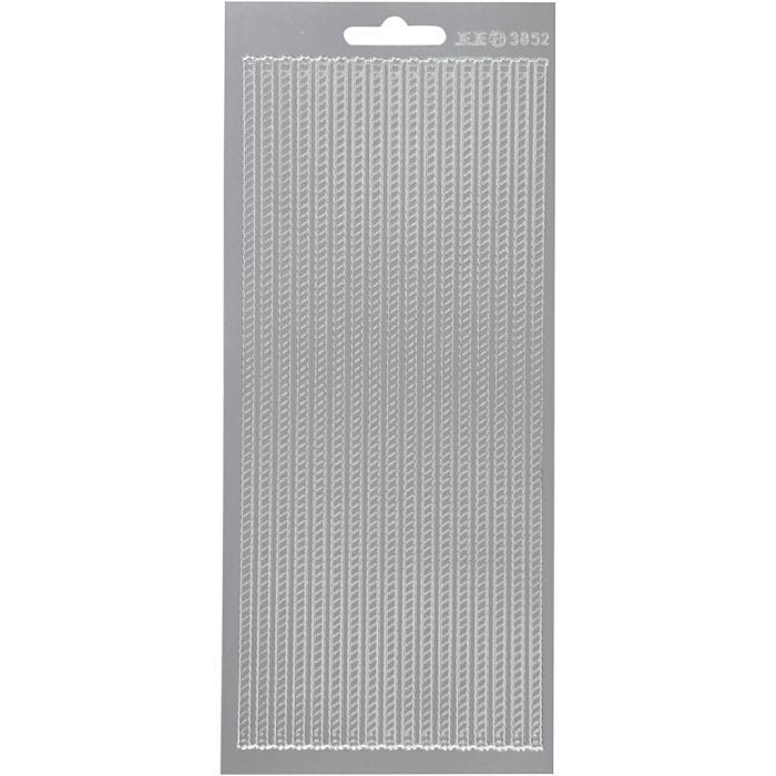 Autocollants, bordures, feuille 10x23 cm, argent, 1 flles