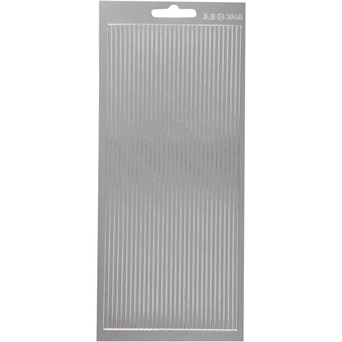 Autocollants, bordures, feuille 10x23 cm, argent, 1 flles
