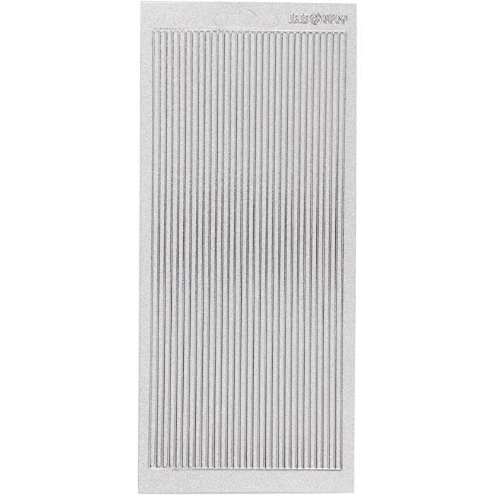 Autocollants, bordures, feuille 10x23 cm, argent, 1 flles