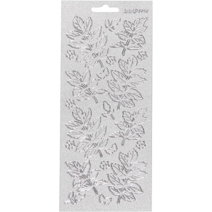 Autocollants, feuilles, feuille 10x23 cm, argent, 1 flles