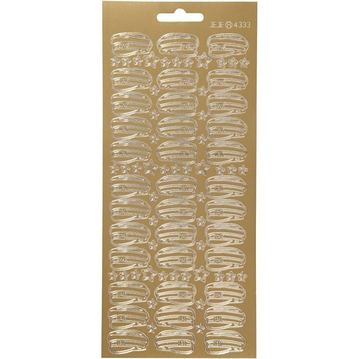Autocollants, chapeau, feuille 10x23 cm, or, 1 flles