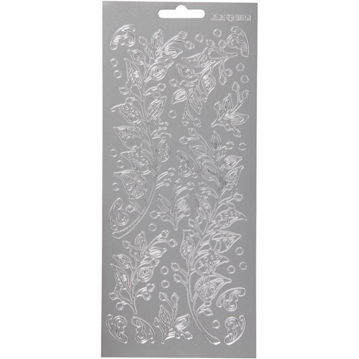 Autocollants, feuilles, feuille 10x23 cm, argent, 1 flles