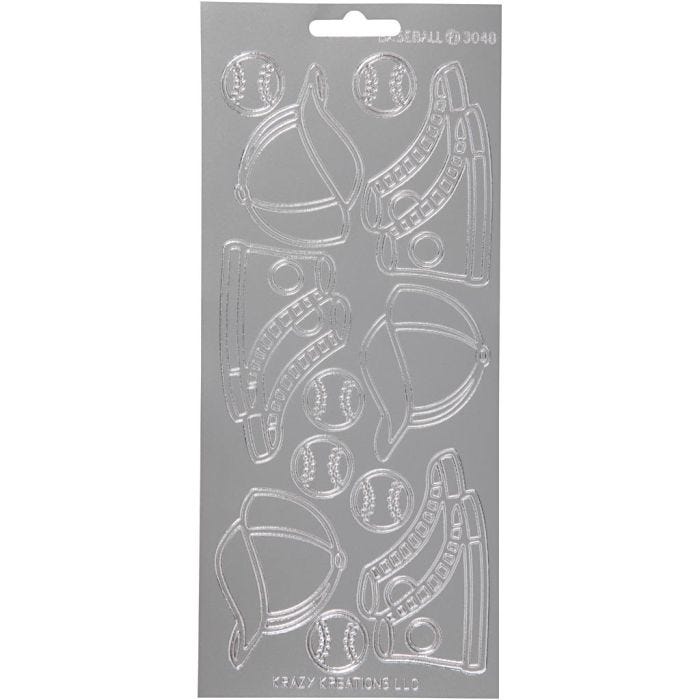 Autocollants, sport, feuille 10x23 cm, argent, 1 flles