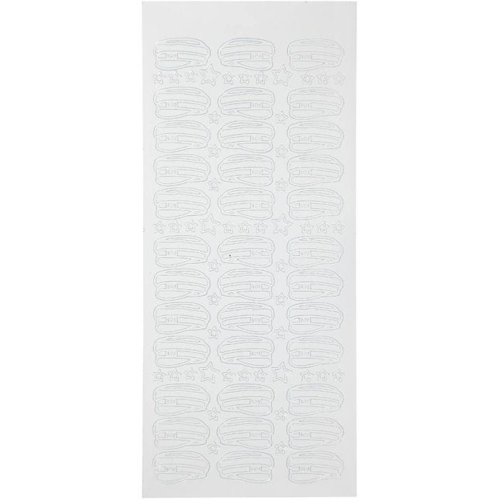 Autocollants, béret étudiant, feuille 10x23 cm, blanc, 1 flles