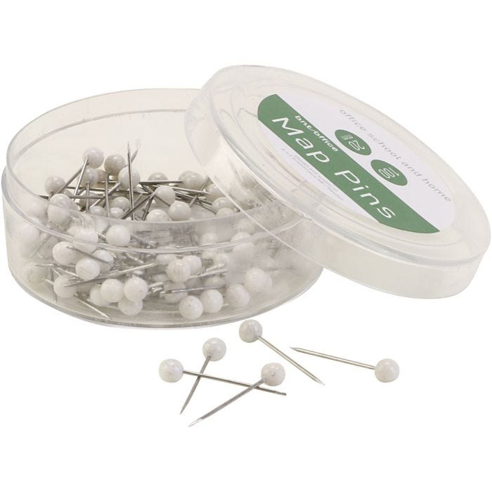 Punaises, blanc, 100 pièces/ 1 Pq.