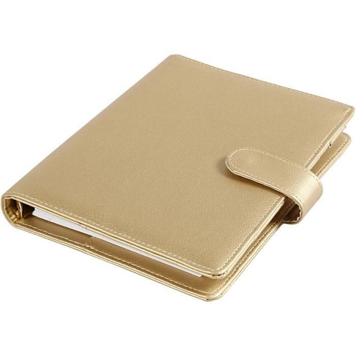 Agenda, dim. 19x23,5x4 cm, Agenda à anneaux, or, 1 pièce