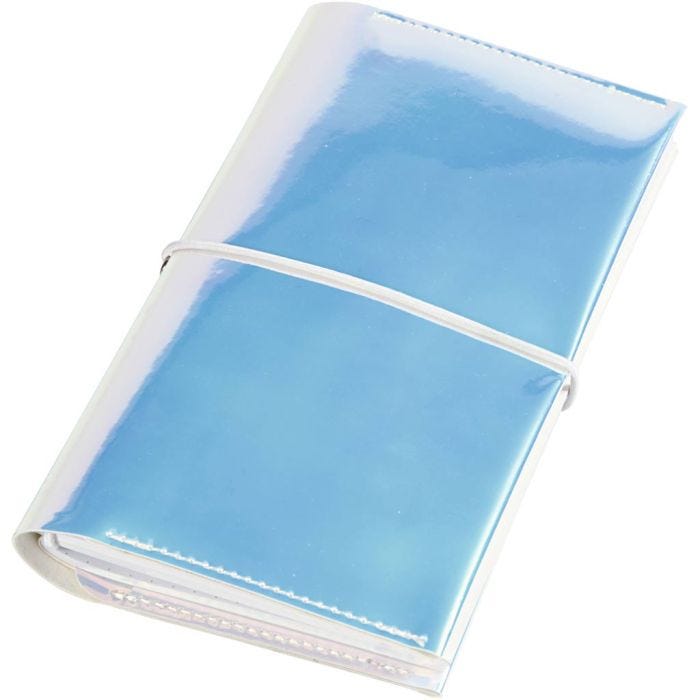 Planner, dim. 10x18x1,5 cm, fermeture élastique, holographique, 1 pièce