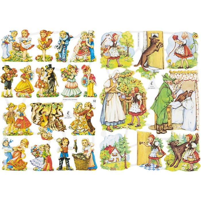 Découpes vintage, Conte de fée, feuille 16,5x23,5 cm, 2 flles/ 1 Pq.