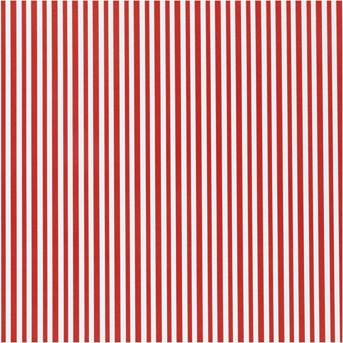 Papier cadeau, Rayures, L : 50 cm, 80 gr, rouge/blanc, 5 m/ 1 rouleau