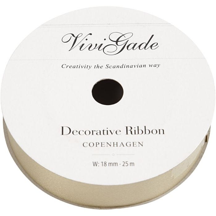 Ruban cadeau, L : 18 mm, mate, or, 25m/ 1 rouleau