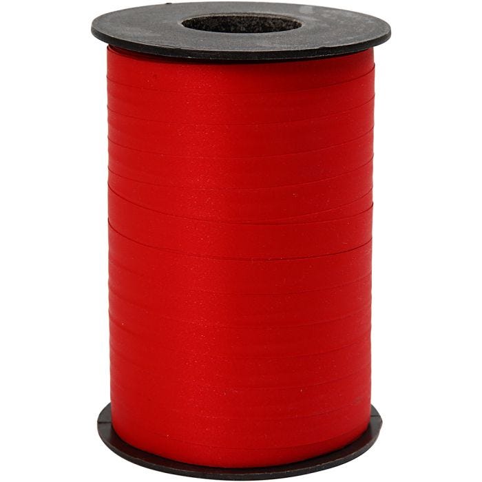 Ruban cadeau, L : 10 mm, mate, rouge, 250m/ 1 rouleau