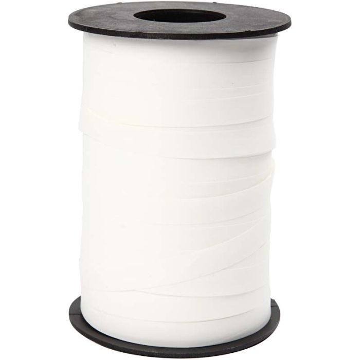 Ruban cadeau, L : 10 mm, mate, blanc, 250m/ 1 rouleau