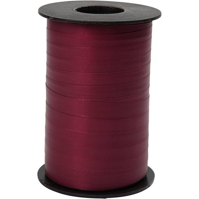 Ruban cadeau, L : 10 mm, mate, rouge foncé, 250m/ 1 rouleau