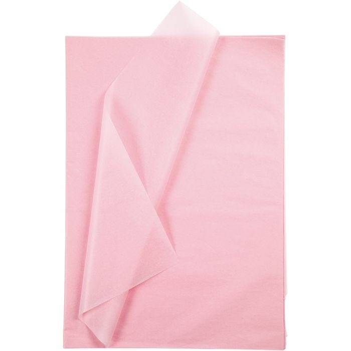 Papier de Soie, feuille 50x70 cm, 17 gr, rose clair, 10 flles/ 1 Pq.