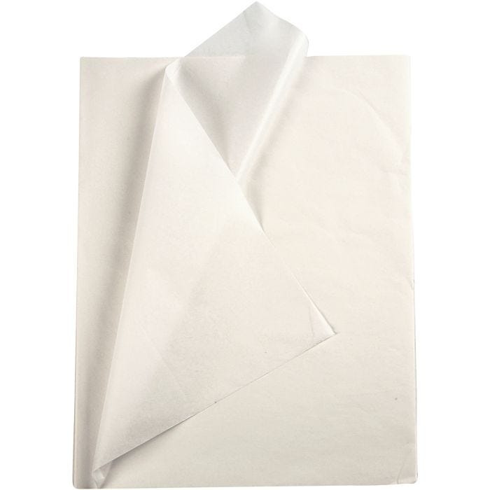 Papier de soie, feuille 50x70 cm, 17 gr, blanc, 10flles/ 1 Pq.