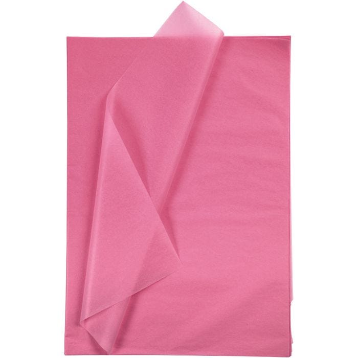 Papier de soie, feuille 50x70 cm, 17 gr, rose, 10flles/ 1 Pq.