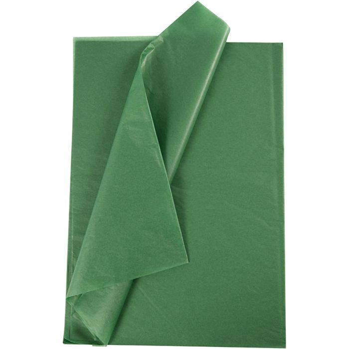 Papier de soie, feuille 50x70 cm, 17 gr, vert, 10 flles/ 1 Pq.