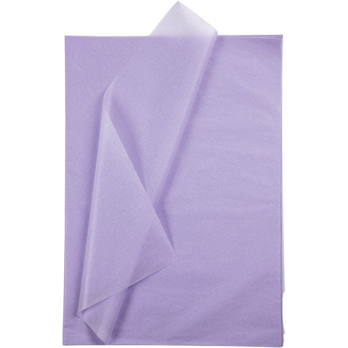 Papier de soie, feuille 50x70 cm, 17 gr, mauve clair, 25 flles/ 1 Pq.