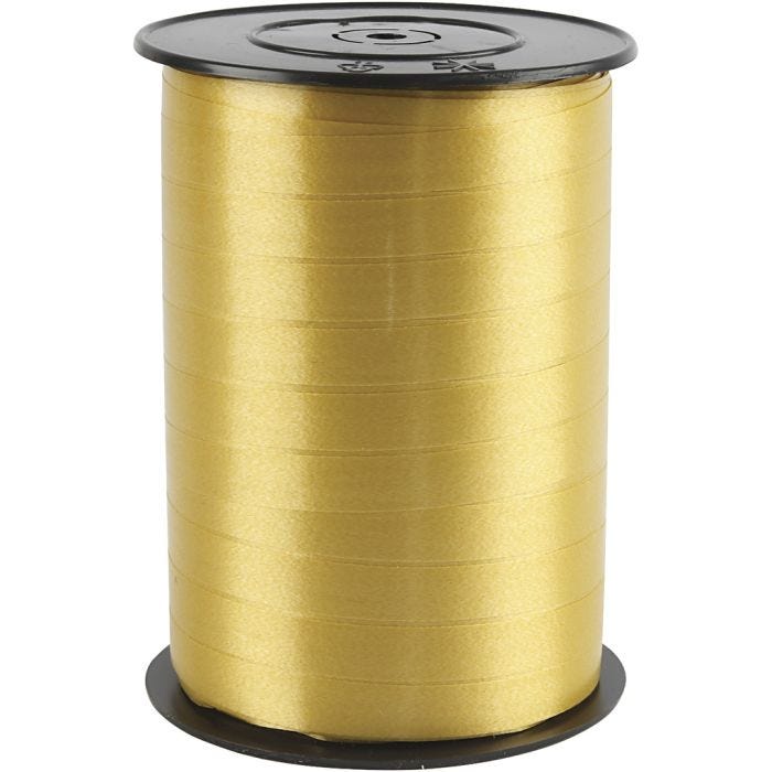 Ruban cadeau, L : 10 mm, brillante, or, 250m/ 1 rouleau