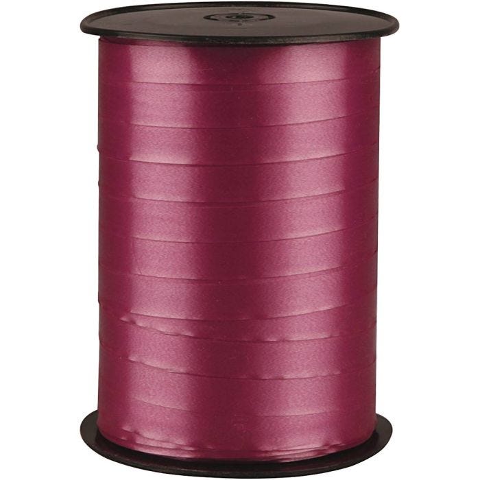 Ruban cadeau, L : 10 mm, brillante, rouge rubis, 250m/ 1 rouleau