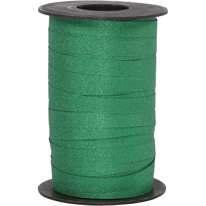 Ruban cadeau, L : 10 mm, paillettes, vert, 100m/ 1 rouleau