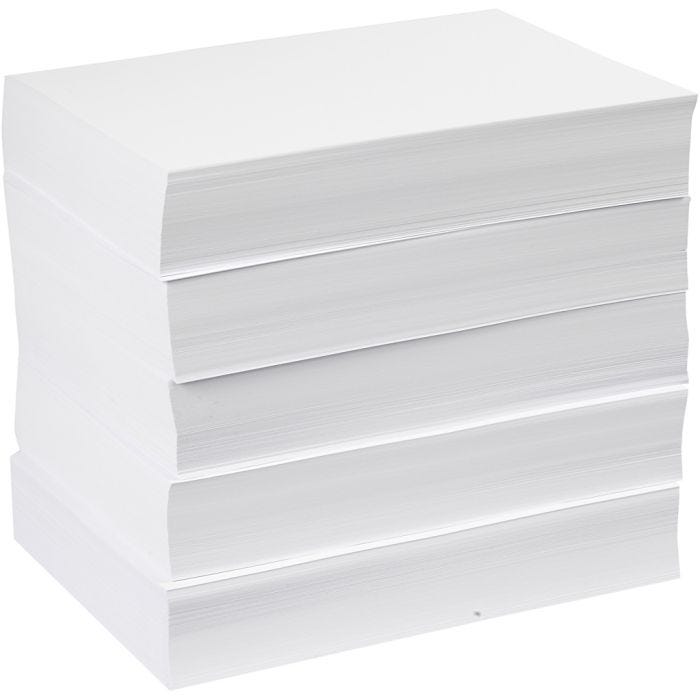 Papier à dessin, A4, feuille 210x297 mm, 80 gr, blanc, 5x500flles/ 1 Pq.