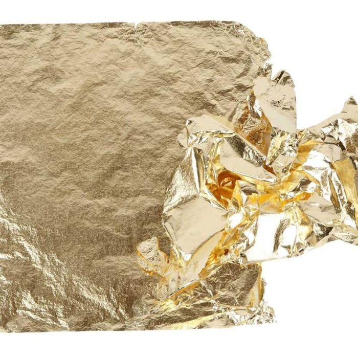 Imitation feuille métal, feuille 16x16 cm, or, 0,625 m2, 25 flles/ 1 Pq.