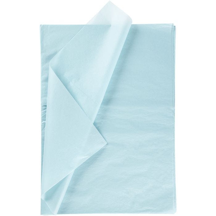 Papier de soie, feuille 50x70 cm, 17 gr, bleu clair, 25flles/ 1 Pq.