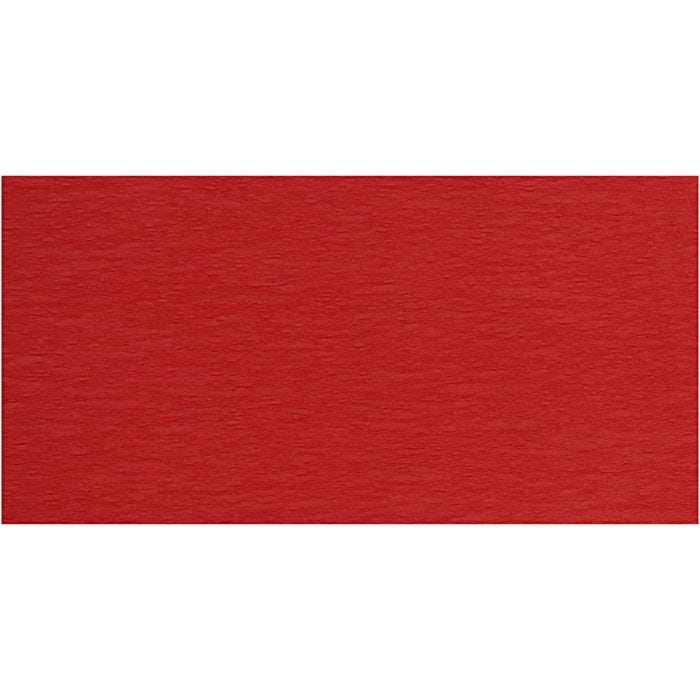 Papier Crépon, feuille 50x250 cm, rouge, 10pli/ 1 Pq.