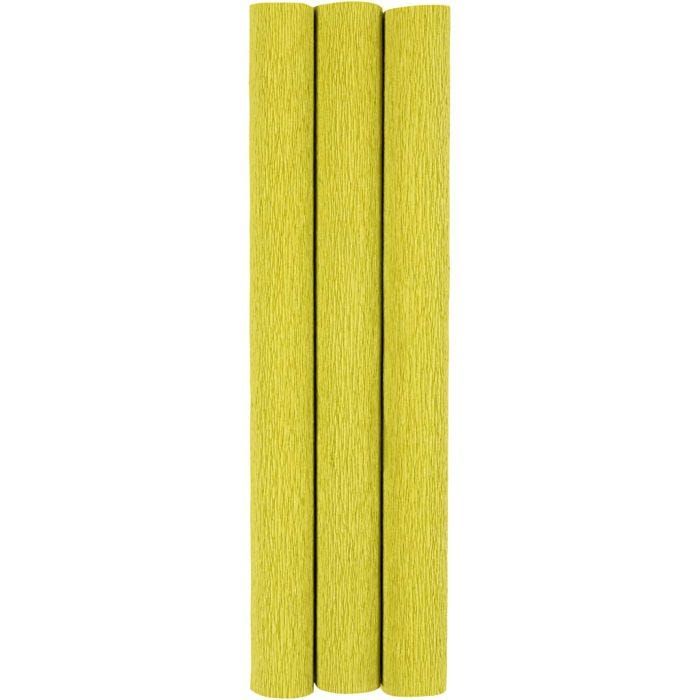 Papier crépon, feuille 25x60 cm, Crêpé à 180%, 105 gr, vert clair, 3flles/ 1 Pq.