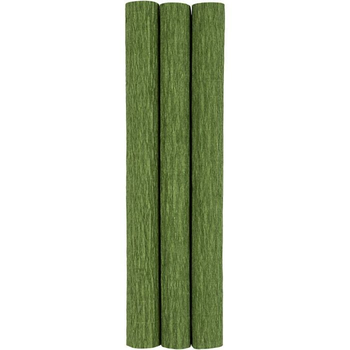 Papier crépon, feuille 25x60 cm, Crêpé à 180%, 105 gr, vert citron, 3flles/ 1 Pq.