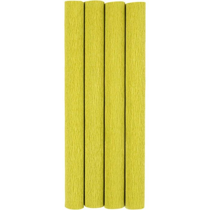 Papier Crépon, feuille 25x60 cm, Crêpé à 180%, 105 gr, vert clair, 4 flles/ 1 Pq.