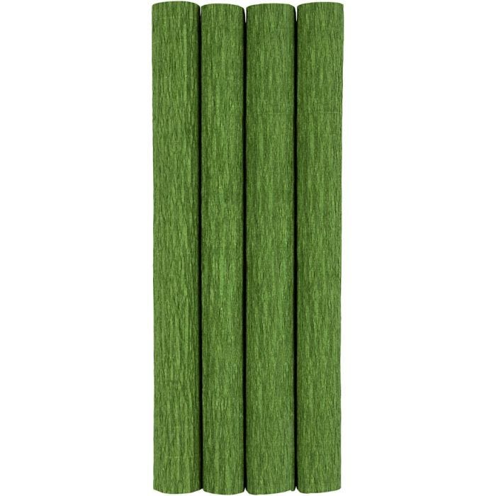 Papier Crépon, feuille 25x60 cm, Crêpé à 180%, 105 gr, vert citron, 4 flles/ 1 Pq.
