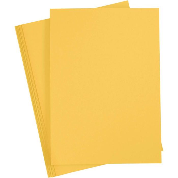 Papier Cartonné, A4, feuille 210x297 mm, 180 gr, sun yellow, 20 flles/ 1 Pq.